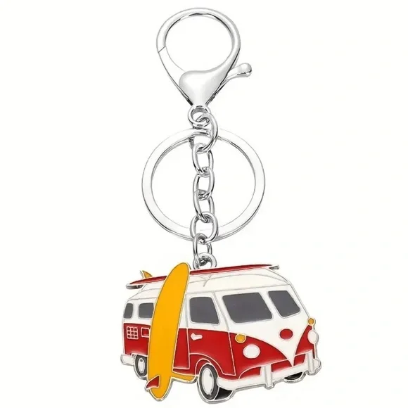 SURF’S UP | Red VW Bus | Bag Charm | Keychain (Brand New!) ✨ - Picture 2 of 11